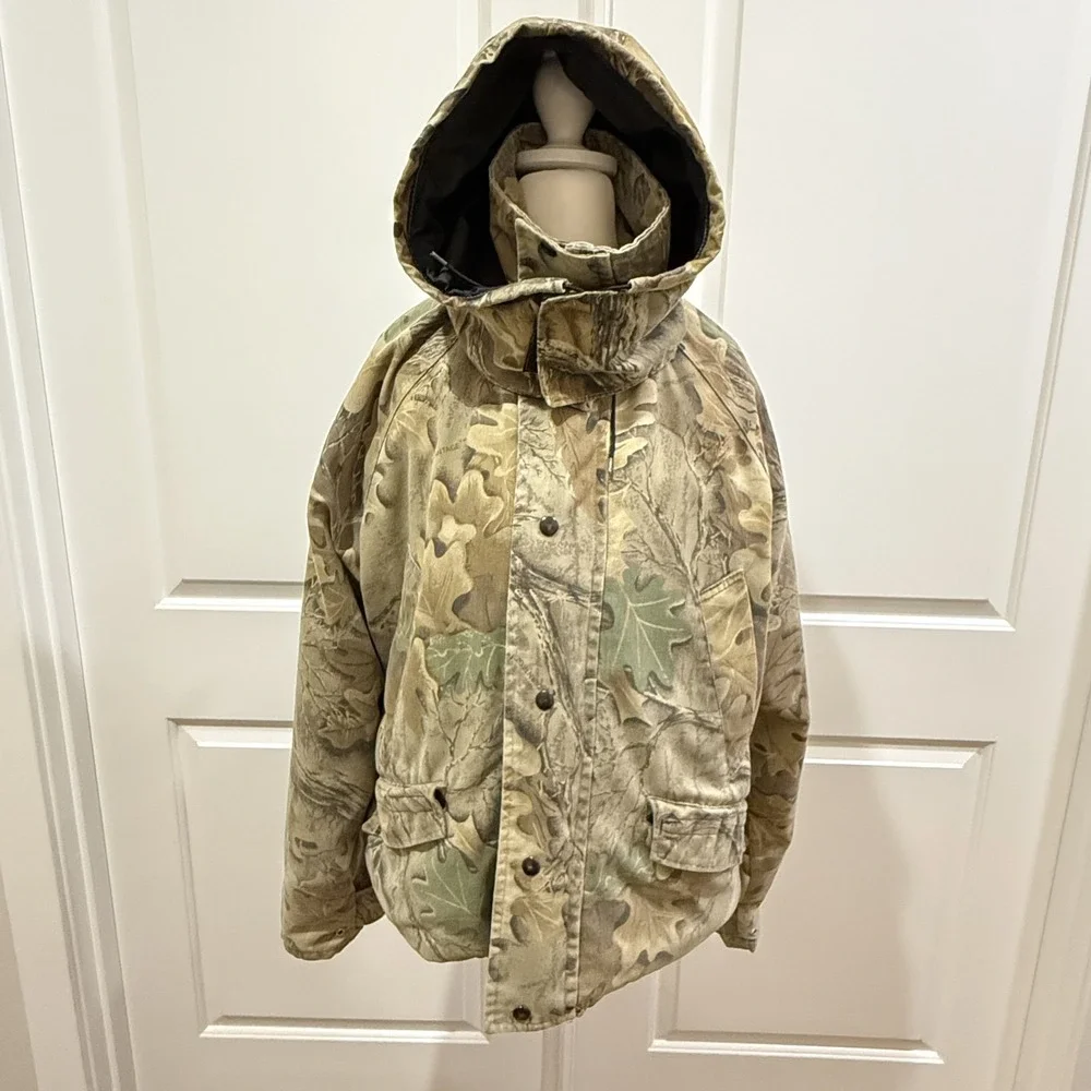 Vintage 90s Johnson Sympatex Hunting Jacket Advantage Camo‎ Made in USA Mens M
